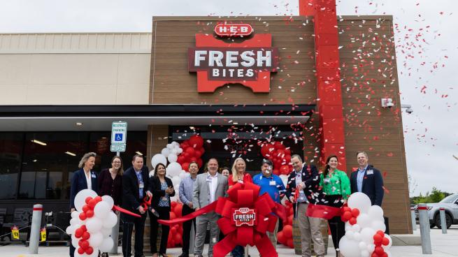 An H-E-B Fresh Bites convenience store grand opening.